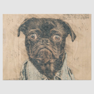 Pug Dog Decoupage Tissue Paper