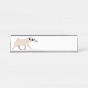 Pug Dog Desk Name Plate