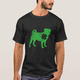 Pug Dog Distressed Shamorck St Patrick's Day T-Shirt