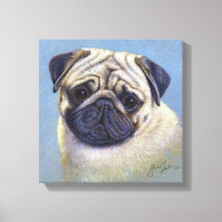 Pug Dog Drawing by Glenda S. Harlan Canvas Print