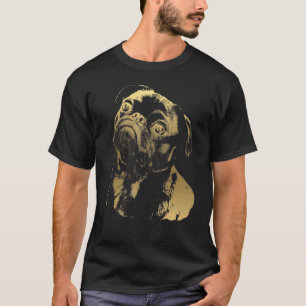Pug Dog Face Minimalist Silhouette T-Shirt