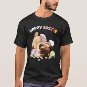Pug Dog Floral Easter Egg Westie Easter T-Shirt