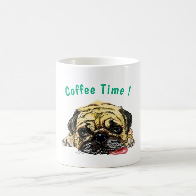 Pug Dog Funny Coffee Mug - Custom Text (Center)