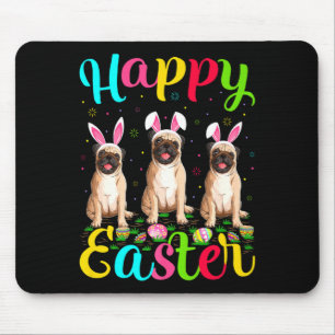 Pug Dog Funny Easter Egg Bunny Pug Happy Easter T Mouse Pad