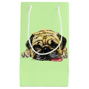 Pug Dog Gift Bag Funny - Your Colours or Text