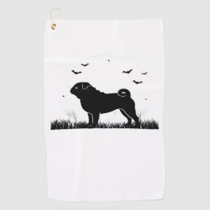 Pug Dog – Halloween Moon Silhouette Classic T-Shir Golf Towel