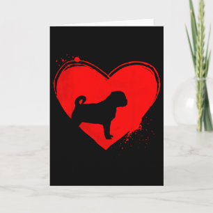 Pug Dog Heart Shape Valentine Dog Lovers Card