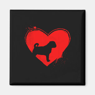 Pug Dog Heart Shape Valentine Dog Lovers Magnet