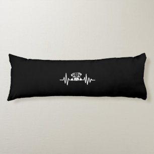 Pug Dog Heartbeat Cute Pug Face Body Pillow