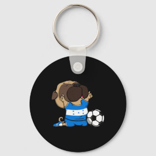 Pug Dog Honduras Soccer Fans Jersey Honduran Footb Keychain