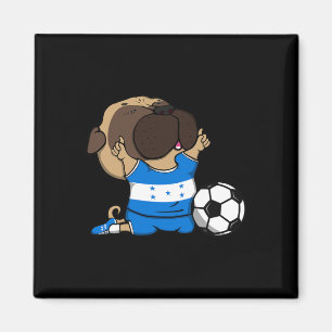 Pug Dog Honduras Soccer Fans Jersey Honduran Footl Magnet