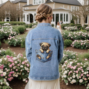 Pug Dog In A Pocket Denim Jacket