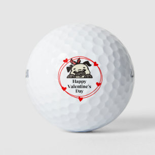Pug Dog Lovers for Valentine's Day Golf Balls