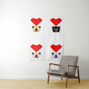 Pug Dog Lovers The Love of All Pugs Tapestry