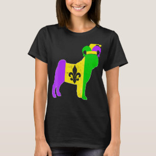 Pug Dog Mardi Gras Carnivals Funny Puppy Jester T-Shirt