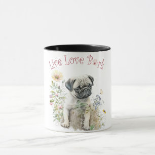 Pug Dog Mom Floral Mug