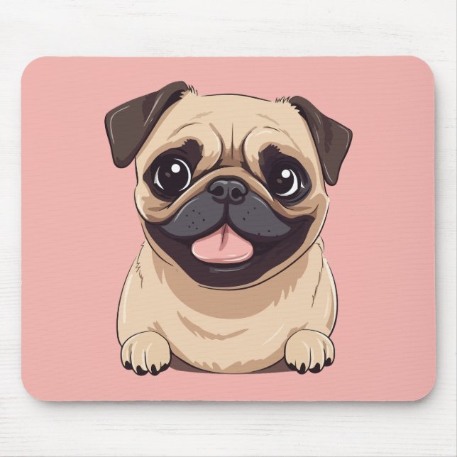 Pug dog mouse pad (Front)