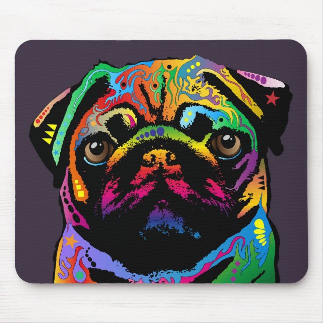 Pug Dog Mouse Pad (Front)
