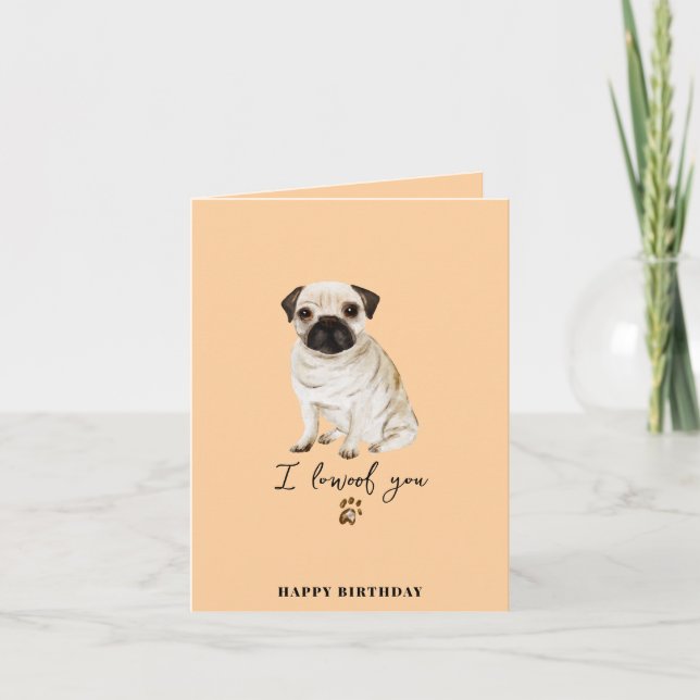 Pug Dog Mum Puppy Pets Birthday Card (Front)