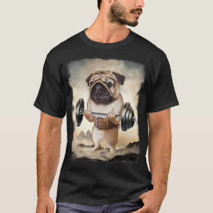 Pug Dog Muscle Training Weightlifting Premium  T-Shirt