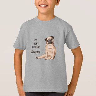 Pug Dog My Best Friend Custom Name T-Shirt
