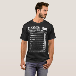 Pug Dog Nutrition Facts Amount Per Serving Tshirt