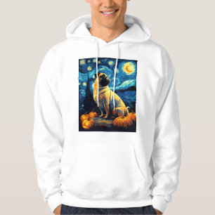 Pug dog of van gogh starry night halloween Funny J Hoodie