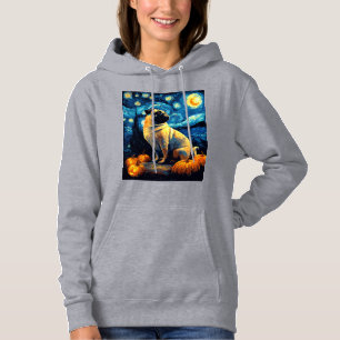 Pug dog of van gogh starry night halloween Funny J Hoodie