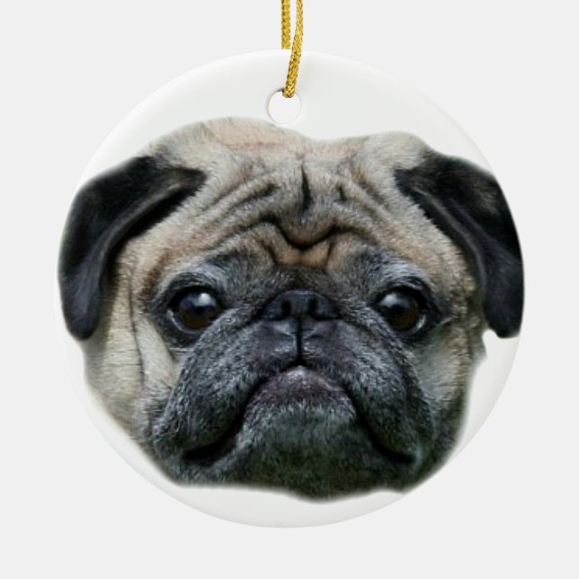 Pug dog ornamnet ceramic ornament (Front)