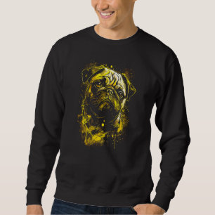 Pug Dog Owner Pugs Dogs Graffiti Gold Style Art Gr Sweatshirt