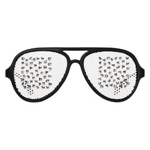 Pug dog pattern aviator sunglasses