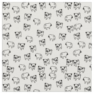 Pug dog pattern fabric