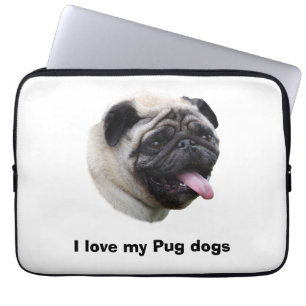 Pug dog pet photo portrait laptop sleeve