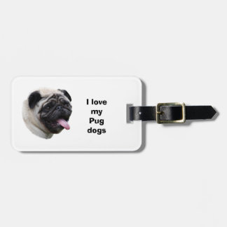Pug dog pet photo portrait luggage tag