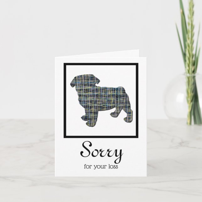 Pug Dog Pet Sympathy Card (Front)