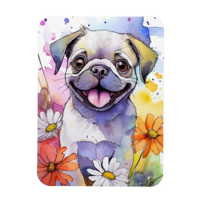 Pug Dog Photo Magnet (Vertical)