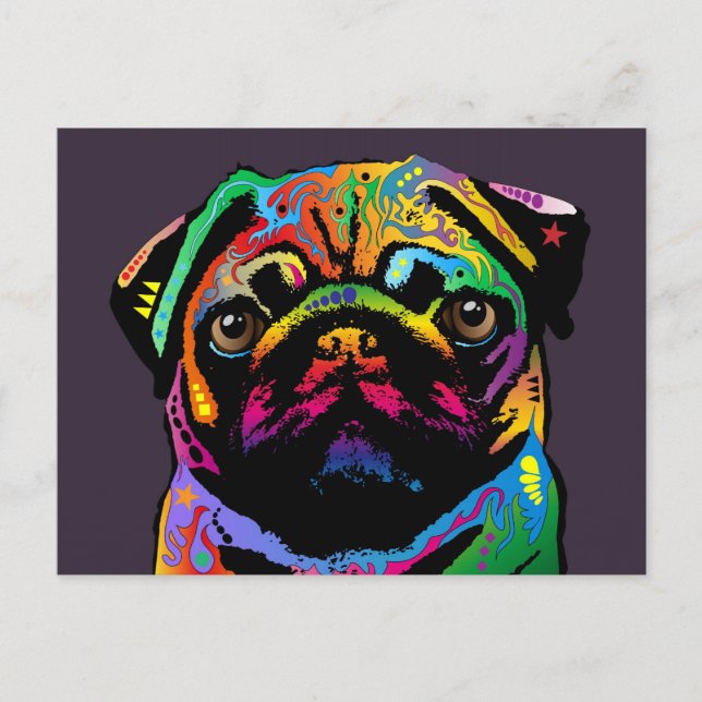 Pug Dog Postcard (Front)