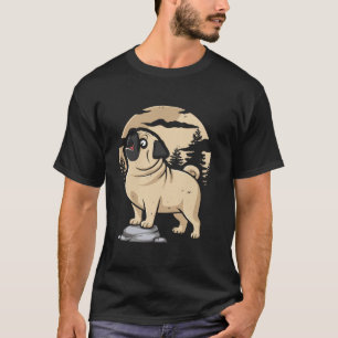 Pug Dog - Pugs Breed Moon Howling T-Shirt