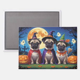 Pug Dog Pumpkin Halloween Funny  Magnet