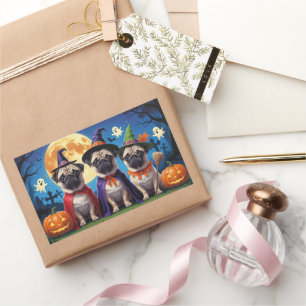 Pug Dog Pumpkin Halloween Funny  Sticker