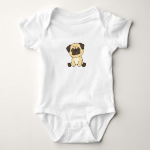 Pug Dog Puppy Dog Baby Bodysuit