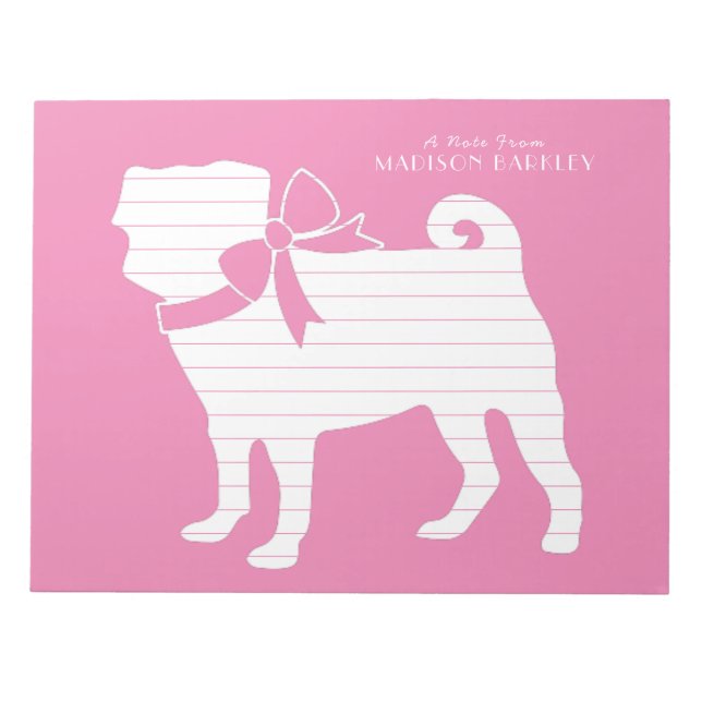 Pug Dog Puppy Notepad (Front)