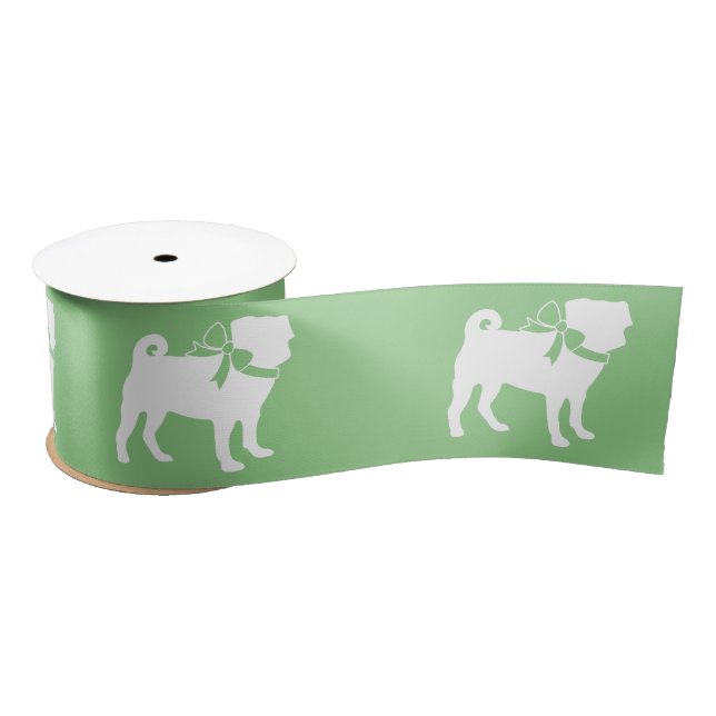 Pug Dog Puppy Satin Ribbon (Spool)