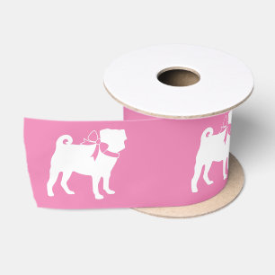 Pug Dog Puppy Satin Ribbon