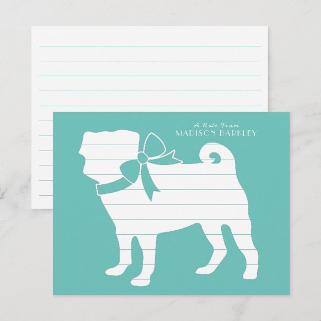 Pug Dog Puppy Thank You Card (Front/Back)