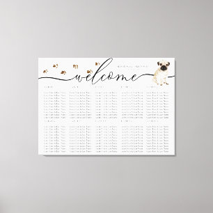 pug dog puppy Welcome Seating Table Numbers Canvas Print