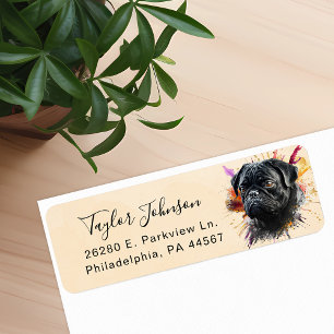 Pug Dog Return Address Label