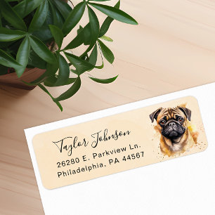 Pug Dog Return Address Label