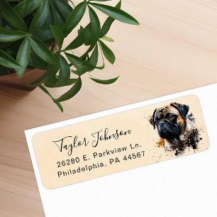 Pug Dog Return Address Label