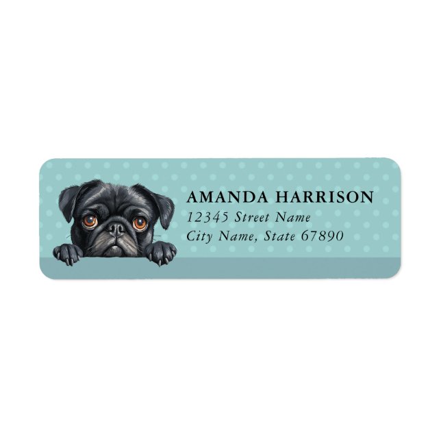 Pug Dog Return Address Labels (Devant)